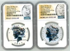 2024 Two Coin Reverse Proof Morgan and Peace Dollar Set NGC Reverse PF70