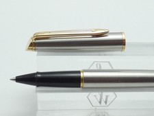 Waterman Hemisphere Brushed Steel Rollerball Pen, GT, Needs Ink   *MINT*