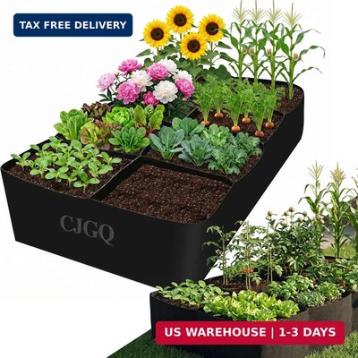 CJGQ Fabric Raised Garden Bed 6x3x1ft Garden Grow Bed Bags for Growing Herbs, Fl