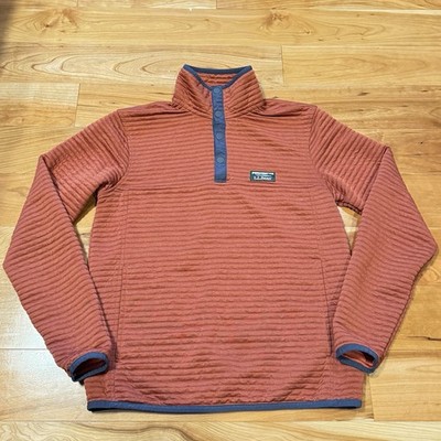 L.L.Bean Men's Slightly Fitted Fleece Mock Neck Snap Pullover Sweatshirt S
