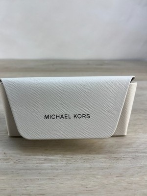 Michael Kors Hard Eye Glass Glasses Case Flip Over Snap Shut White CASE ONLY