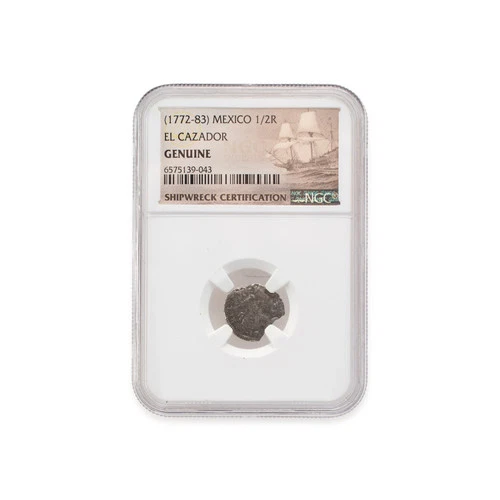 1772-83 NGC Genuine Silver 1/2R Mexico El Cazador Coin