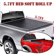 Short Bed Tonneau Cover 5.7Ft Soft Roll up Fleetside for 09-22 Ram 1500 2500