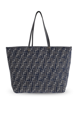 FENDI Roll Large $1950 Dark Blue FF Gradient Tote Bag New And