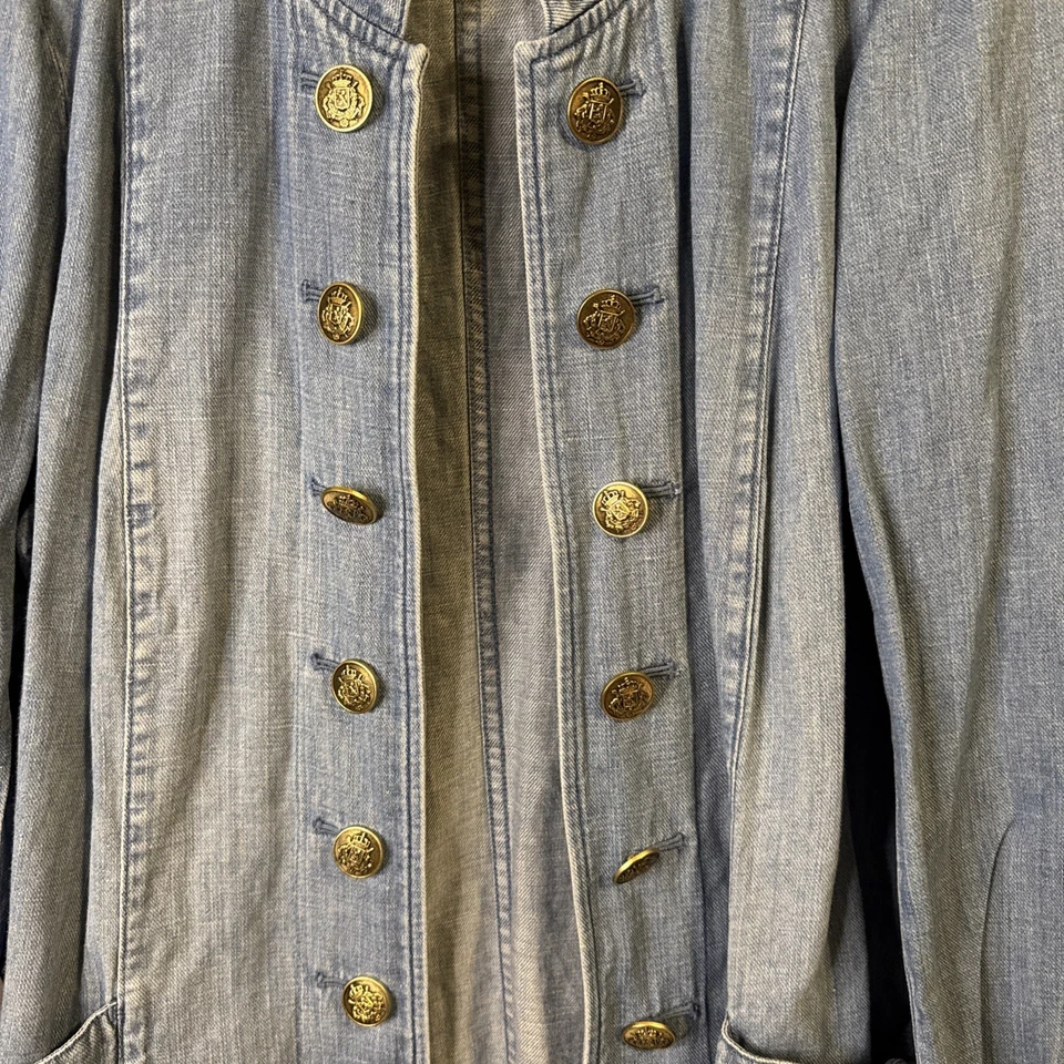 Jaqueta jeans J. Jill Petite grande feminina leve botão frontal - Imagem 3 de 4