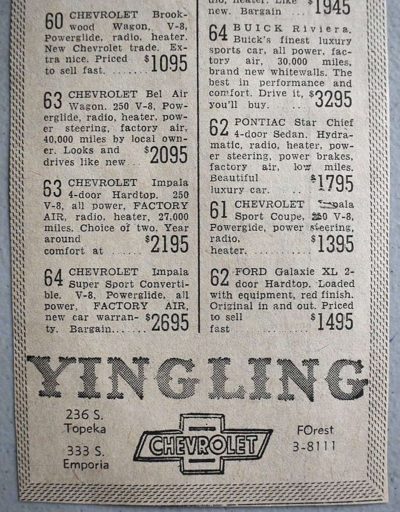 1963 Corvette Stingray Chevrolet Car Dealership 1965 Newspaper Clipping Print Ad