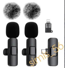 Lavalier Microphone Clip Mic Wireless For iPhone Recording Vlog Youtube Android