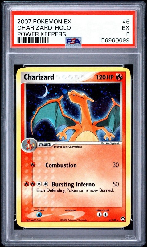2007 Pokemon EX Charizard #6 Holo Power Keepers PSA 5