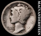 1924 Silver Mercury Dime - Scarce  Better Date  No Reserve  #i4733