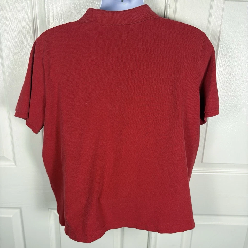 Lauren Ralph Lauren Polo Shirt Womens 2X Red LRL Logo Classic Fit Preppy Casual - Image 2 of 4
