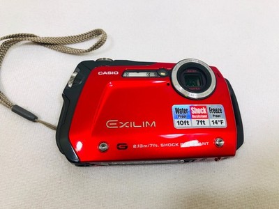 CASIO EX-G1 RD Digital Waterproof Camera Exilim-G Red W Charger SD