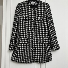 & Other Stories Paris Atelier Black & White Dogtooth Check Jacket Size Eur34
