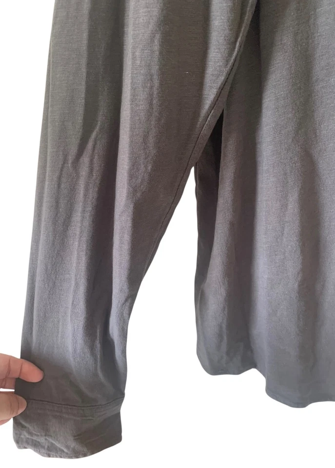 32 DEGREES Solid Gray Men's Knit Button-Up Collared Long Sleeve Shirt NWT Large - Image 4 of 4