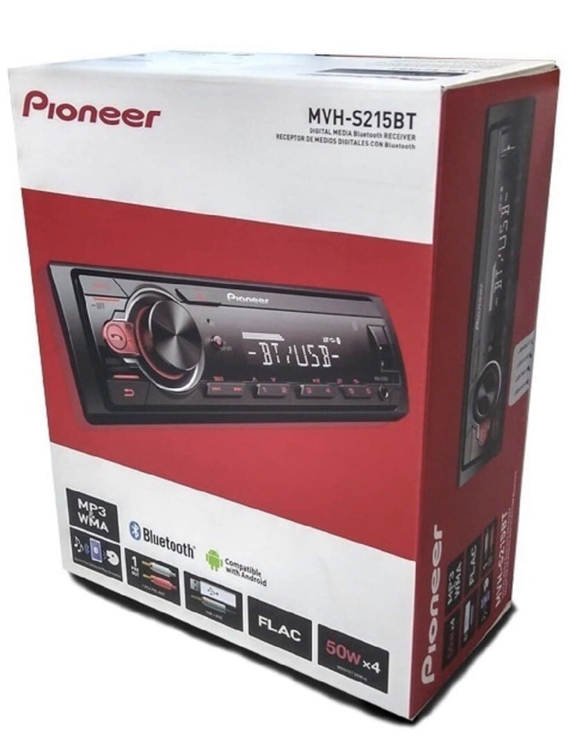 Pioneer MVH-S215BT Stereo Single DIN Bluetooth In-Dash USB MP3