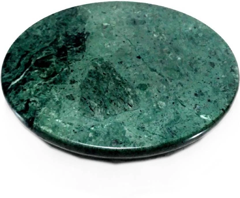 Rolling Pin Board (Chakla) Made Out of Green Marble Anti skid bottom Natural