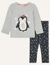 Image of Monsoon Baby Girls Penguin Sweat Top & Leggings Set Age 3-6 Months *BNWT*