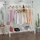 Stender Stand Appendiabiti Attaccapanni Barra Doppia Metallo Bianco reb