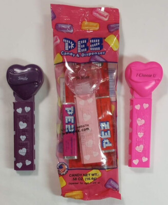 Lot of 3 Vintage Pez Dispensers VALENTINE'S DAY three Different Hearts