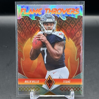 2022 PANINI PHOENIX MALIK WILLIS ROOKIE FLAME THROWERS FT-29 TITANS