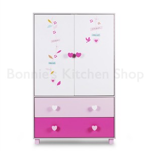 Kids Wardrobe Mirror Wooden Closet Storage Cabinet Organiser