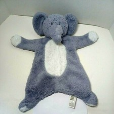 Kellytoy Baby Gray Elephant Flattie Crinkle Rattle Lovey Security Blanket
