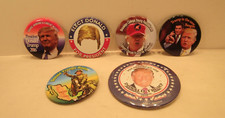 Lot of 6 Different Political Pinback Buttons 2016 Donald Trump for President