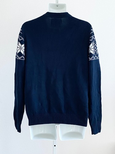 Original Weatherproof Men's Navy-White Holiday Sweater Size Med Long Sleeves - Picture 5 of 11