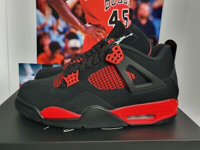 Nike Air Jordan 4 Retro Red Thunder Herren UK 9 EUR 44 (CT8527 016)