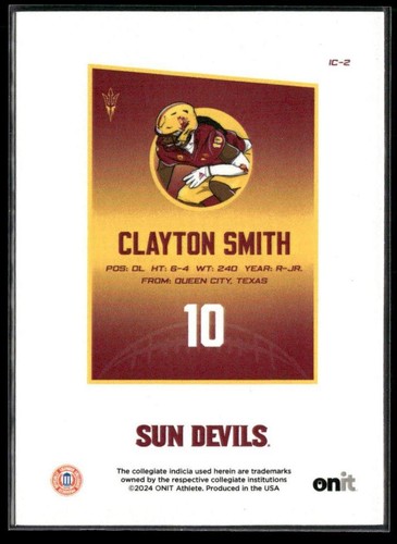 2024 ONIT Athlete Arizona State Sun Devils #IC-2 Clayton Smith Icon - Picture 2 of 2