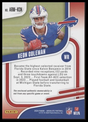 ◼️roen◼️ Coleman コクーン3 Keon Coleman 2024 Score #337 Base Price Guide - Sports Card