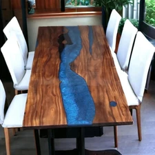 60"x30" Epoxy Dining Table, Wooden Dining Table, Epoxy Coffee Table, Home Decors
