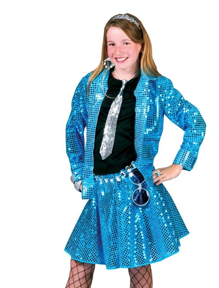 Kids 70's Blue Sequin Shirt - Image 2 of 2