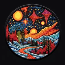 Steampunk Planet Patch Embroidered Iron-on Applique Clothing Imagination Artist