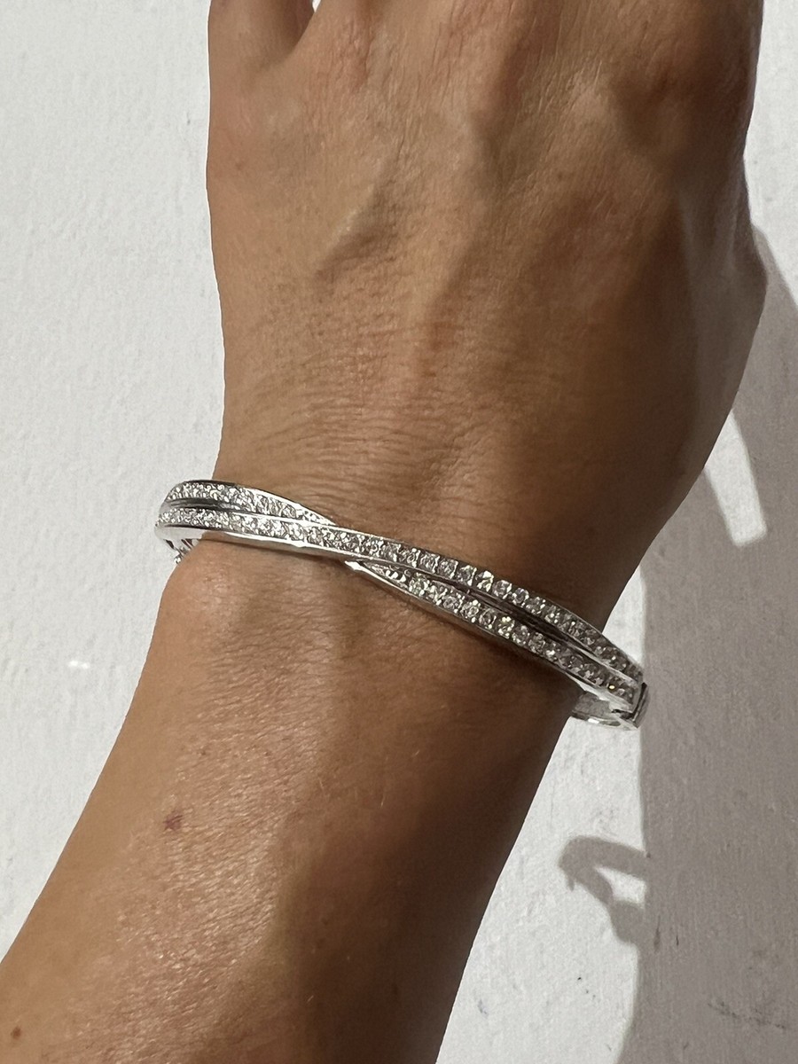 Swarovski シルバー ツイストバングルEdithバングル Swarovski 1808935 Edith Bangle Bracelet for sale online | eBay