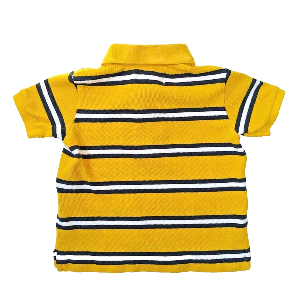 Polo American Living Niño Talla 18 Meses Amarillo Azul Marino Blanco Rayas Usado en Excelente Condición Top Eagle Foto 2 de 3