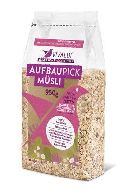 Vivaldi Aufbaupick Müsli Schalenfrei 950g Insekten Nüsse Saaten Vogelfutter