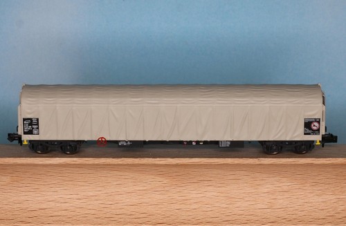 Minitrix 11141.4, Spur N, SBB  Schiebeplanwagen Typ Rilns, hellgrau, Epoche 5-6 | Condition: Neu