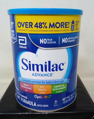Similac Advance Infant OptiGRO Formula Powder with Iron, 30.8oz, Exp. 05/2026