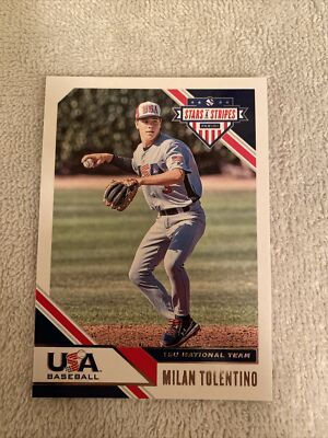 2020 PANINI USA BASEBALL STARS AND STRIPES MILAN TOLENTINO #43 TEAM USA ROOKIE