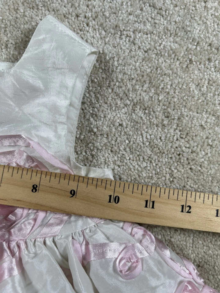 Vestido Jenny & Me Infantil Niñas 18M Blanco Rosa Lazo Floral Fiesta Ocasión Formal Foto 2 de 4