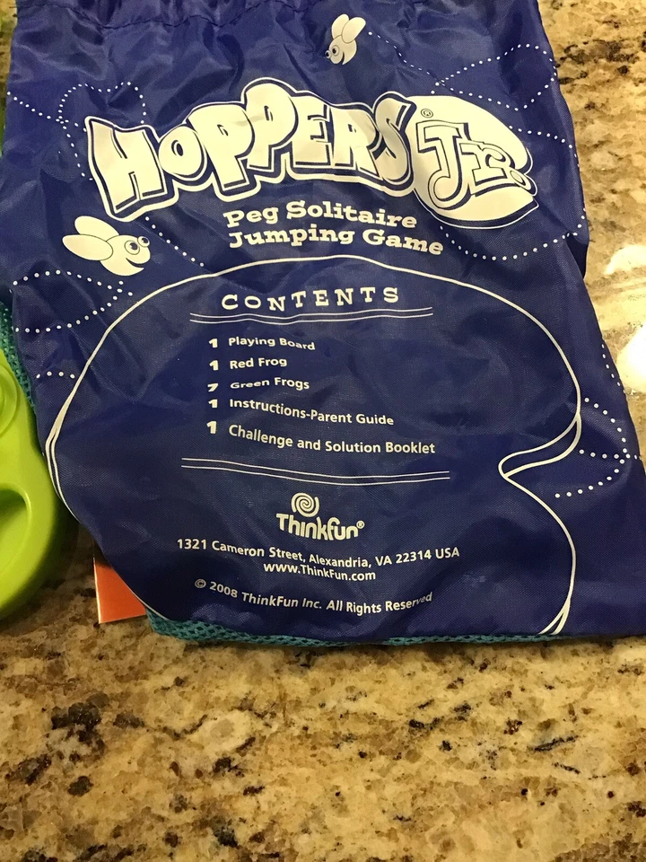 Used Thinkfun Hoppers Jr Peg Solitaire Jumping Game STEM Preschool 2008 - Image 4 of 4