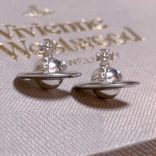 Vivienne Westwood SOLID ORB Earrings Silver From Japan