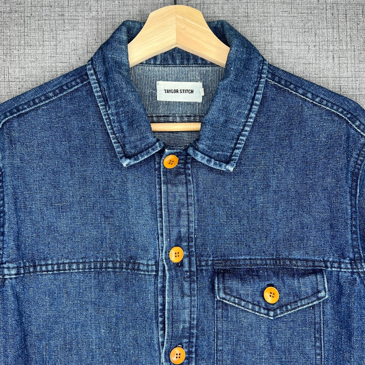 Taylor Stitch The Westport Indigo Hemp Denim Shirt Chore Jacket Shacket 40