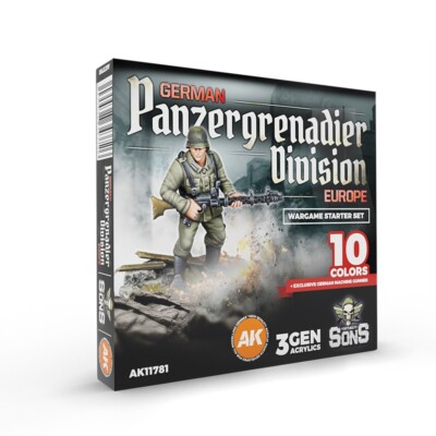 AK Interaktiv Deutsche Panzergrenadier Division Europa Farben Set + Figur AK11781