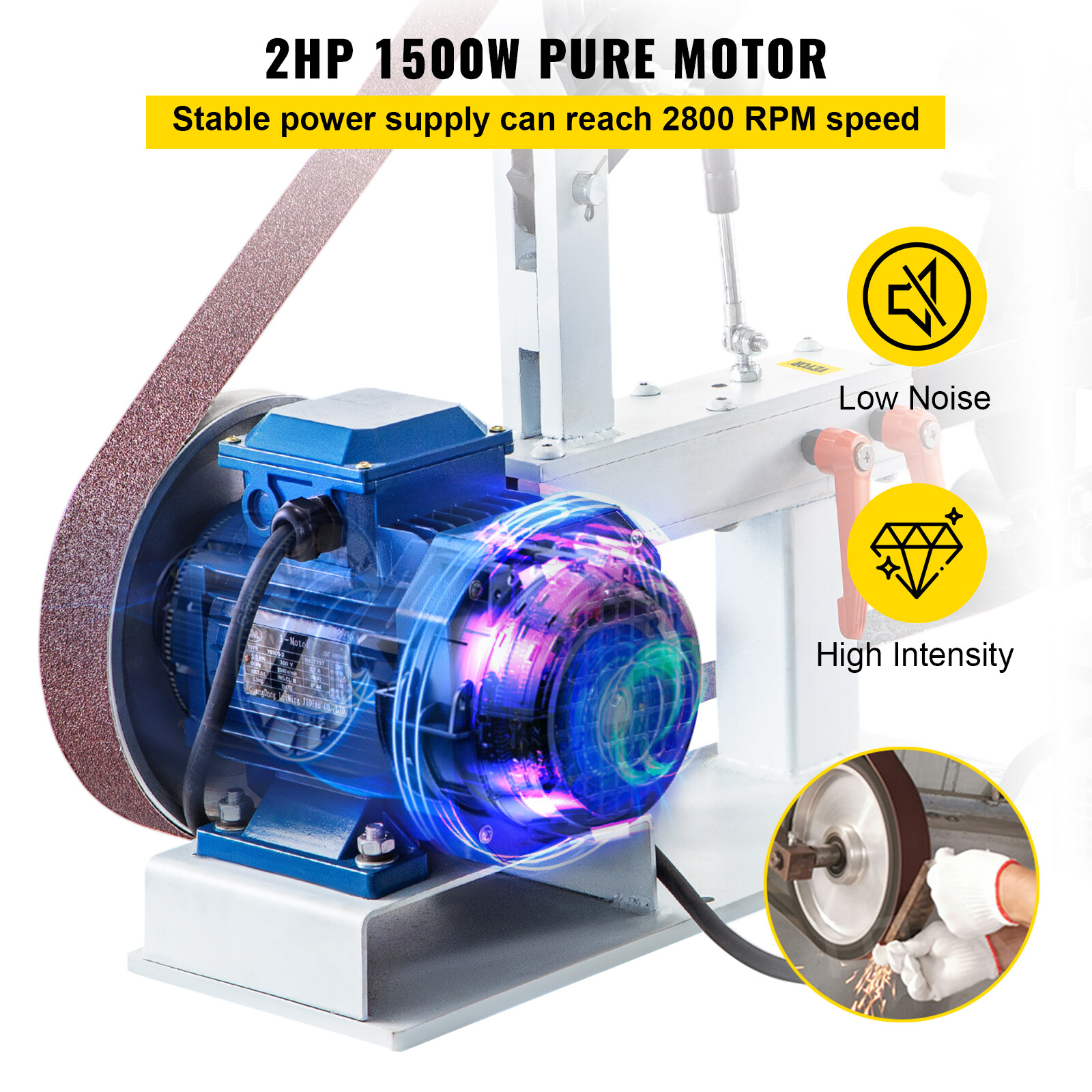 VEVOR Belt Grinder 5 x 200cm Adjustable 
