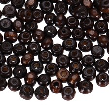 500 Pcs Natural Wooden Beads for Crafts, Brown 5 x 6mm, 2mm Hole 