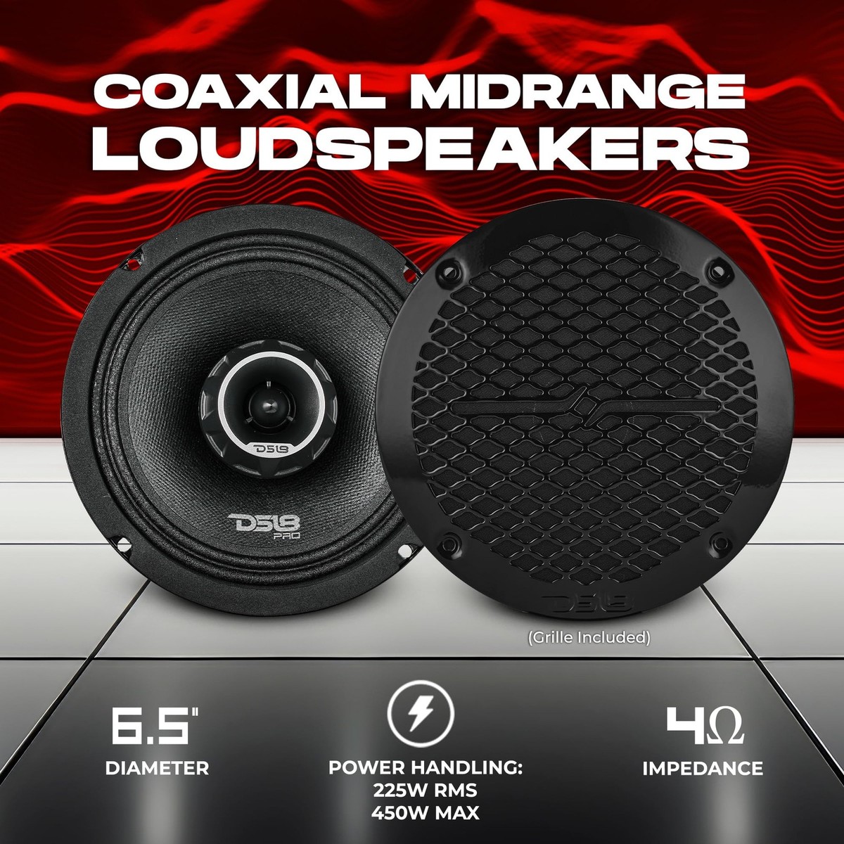 DS18 PRO-ZT6 6.5-Inch 2 Way Pro Audio Midrange Speakers with 6.5