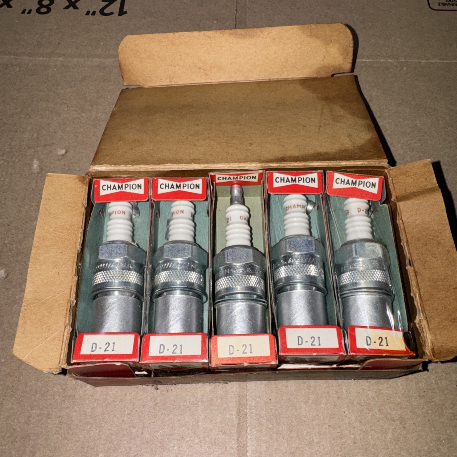 Champion D21 Spark Plug Vintage Stock Lot box of 10