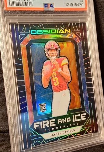 2024 Obsidian Jayden Daniels Fire and Ice RC #19 PSA 10 GEM MINT!! Rookie QB