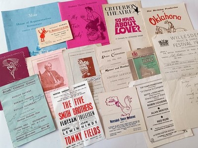 Vintage Programme / Menüs / Schilder / Poster / Sammlerstücke / teilweise signiert (B3340)